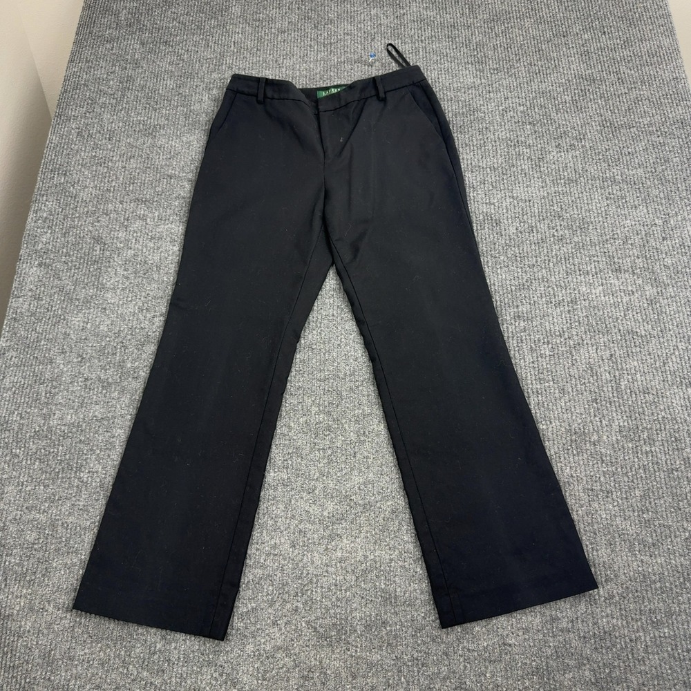 Lauren Ralph Lauren Pants Women 8P Black Cotton Blend Stretch Straight Career